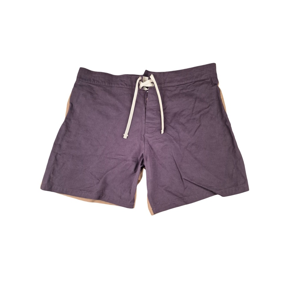 Gato Heroi GH-02 Men Grey Tan Lace Up Cotton Board Shorts 35 Made in Portugal